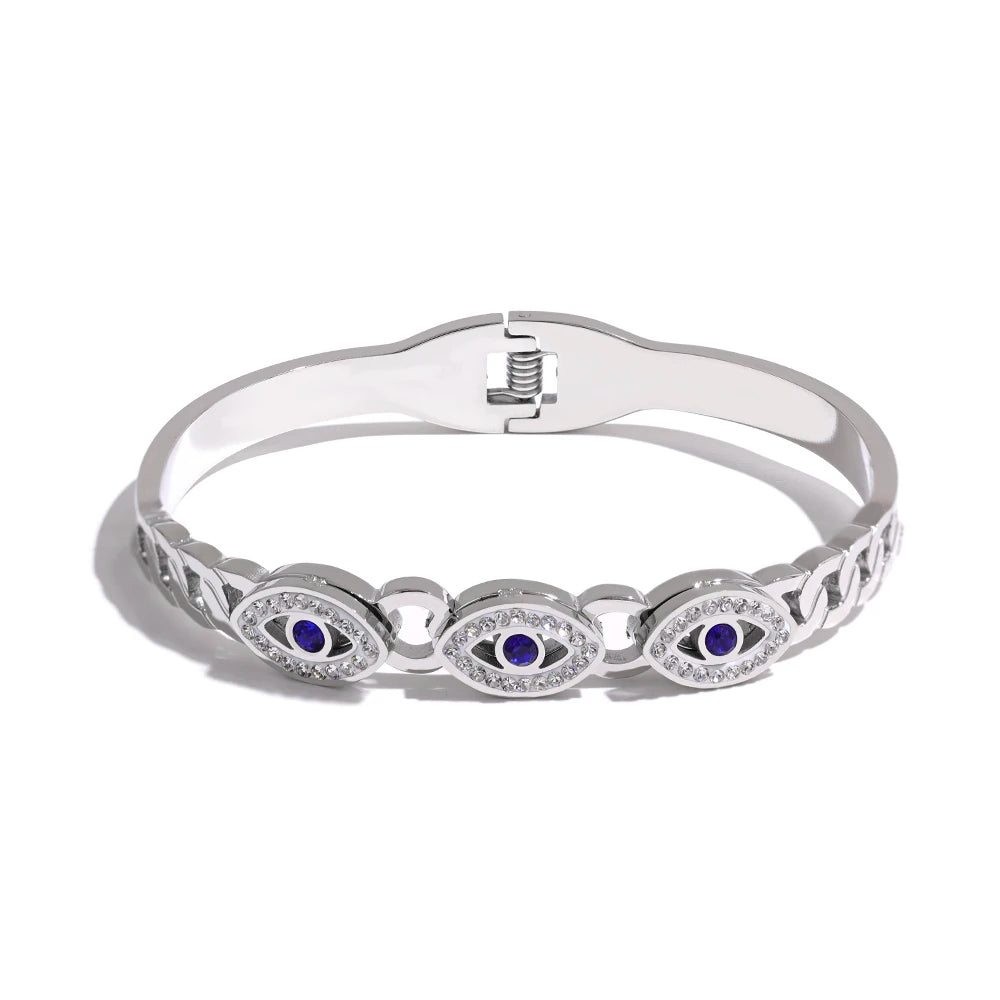 Turkish Evil Eye Statement Bracelet - Ecru