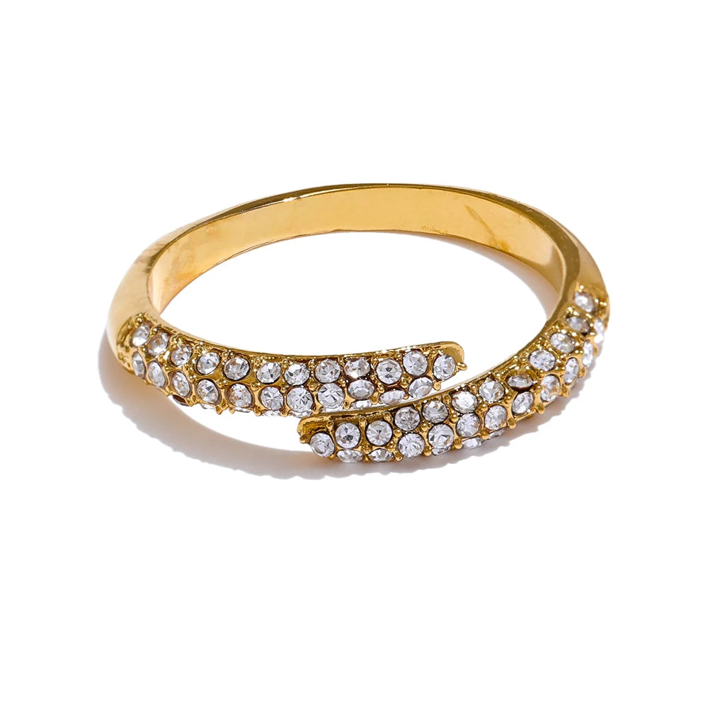 Zircon Unique Modern Statement Ring - Ecru