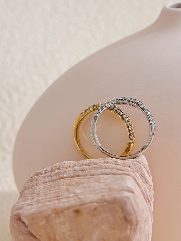 Zircon Unique Modern Statement Ring - Ecru