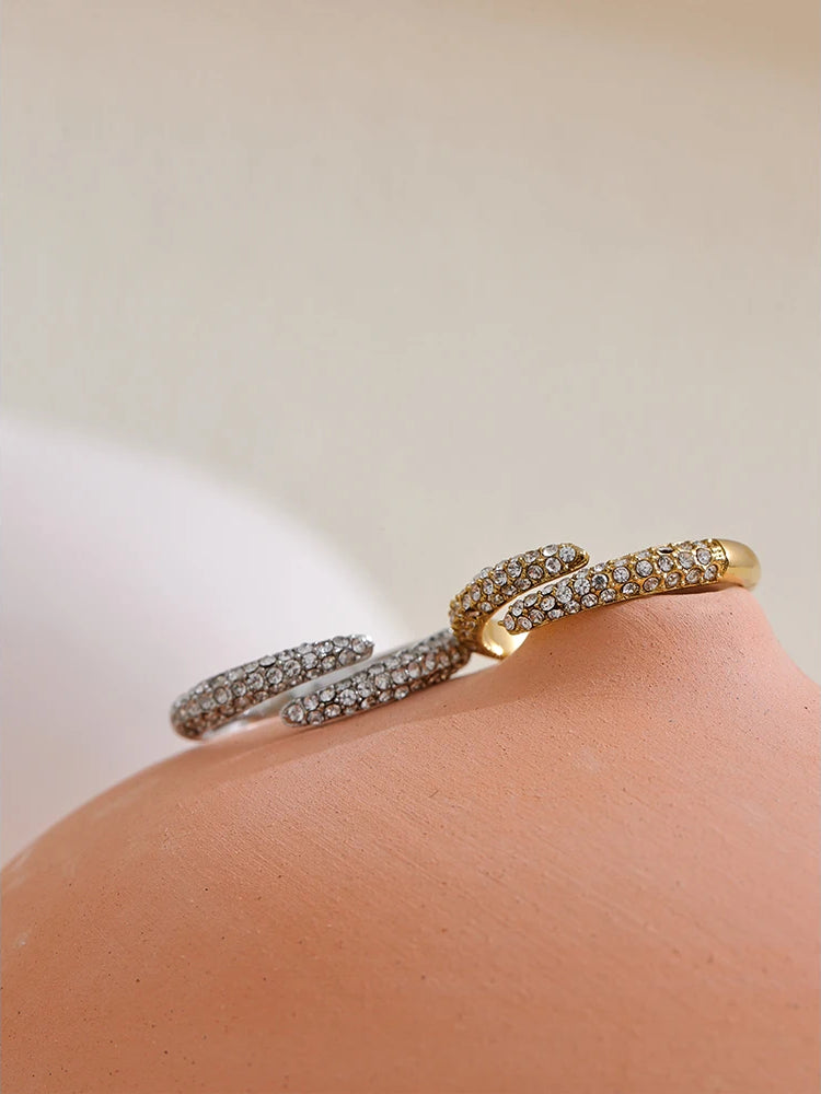Zircon Unique Modern Statement Ring - Ecru