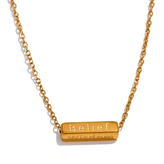 4-Side Luck Wisdom Pendant Necklace - Ecru