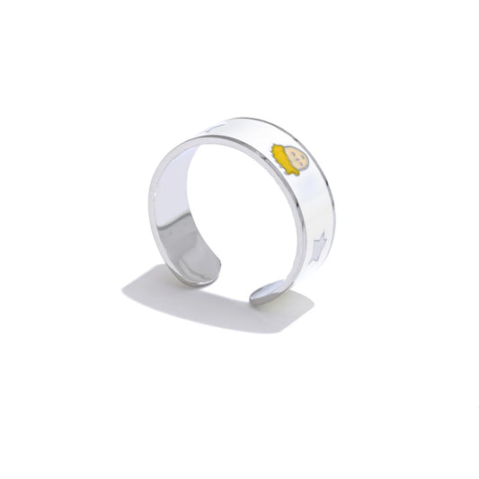 Cartoon Shiny Trendy Resizable Ring - Ecru