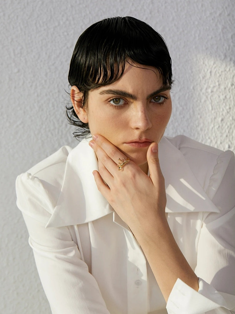 Cast Fashion Personality Open Ring - Ecru