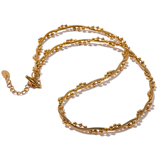 Chic Chunky Textured Statement Necklace - Ecru