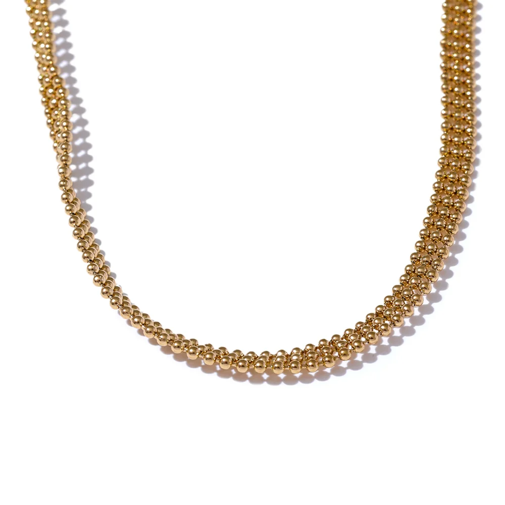 Chunky Chic Statement Choker Necklace - Ecru