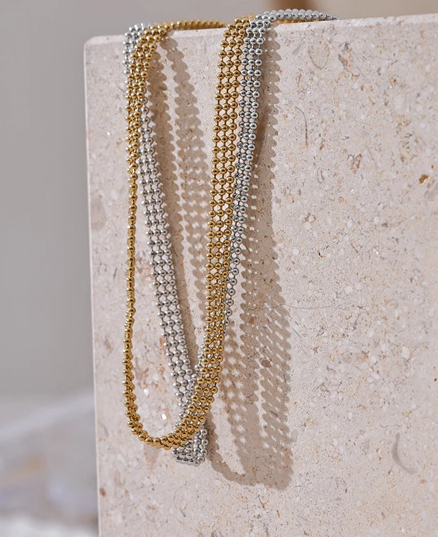 Chunky Chic Statement Choker Necklace - Ecru