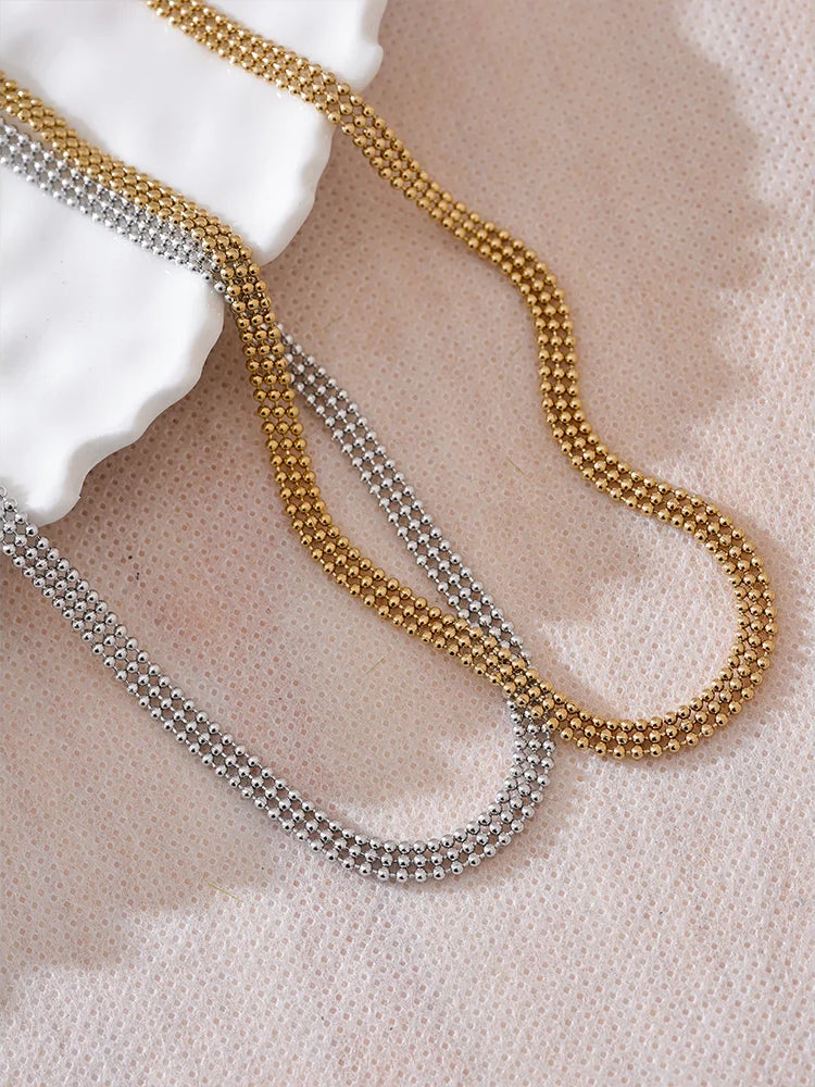 Chunky Chic Statement Choker Necklace - Ecru