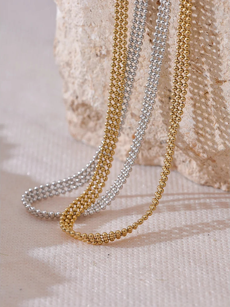 Chunky Chic Statement Choker Necklace - Ecru