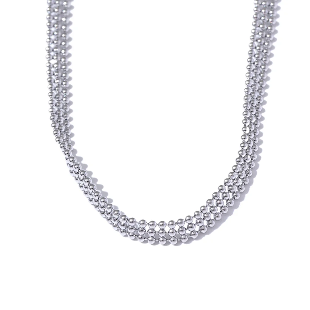 Chunky Chic Statement Choker Necklace - Ecru