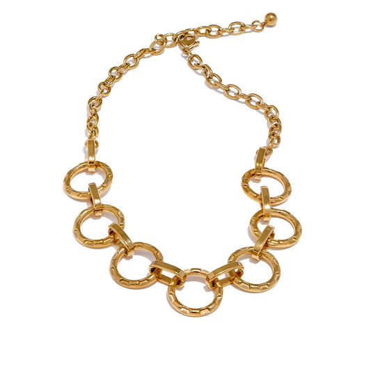 Chunky Shiny Statement Pendant Necklace - Ecru