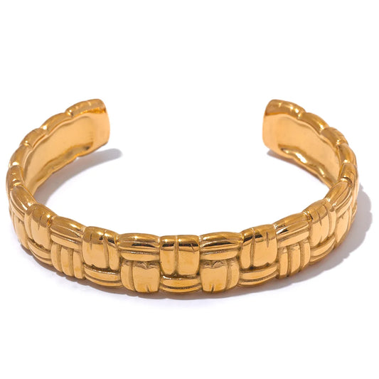Chunky Textured Premium Cuff Bracelet - Ecru