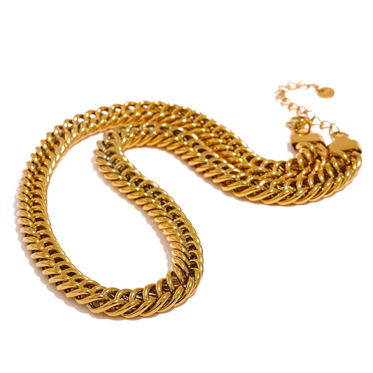 Chunky Timeless Statement Jewelry Set, Necklace - Ecru