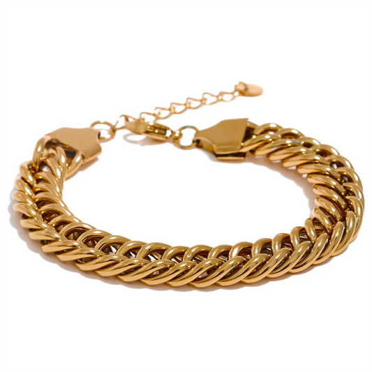 Chunky Timeless Statement Jewelry Set, Bracelet - Ecru
