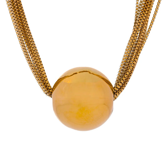 Chunky Versatile Layered Pendant Necklace - Ecru