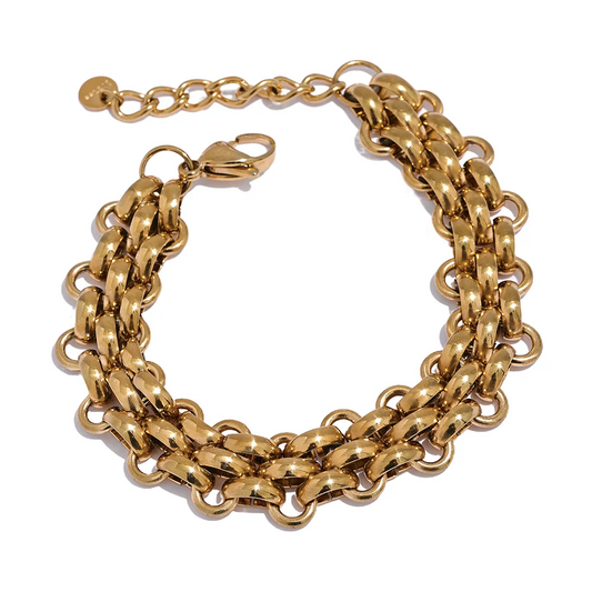 Chunky Versatile Statement Choker Necklace, Bracelet - Ecru