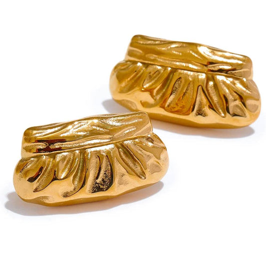 Chunky Versatile Textured Statement Earrings - Ecru