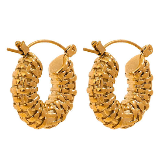 Chunky Vintage Refined Statement Earrings - Ecru