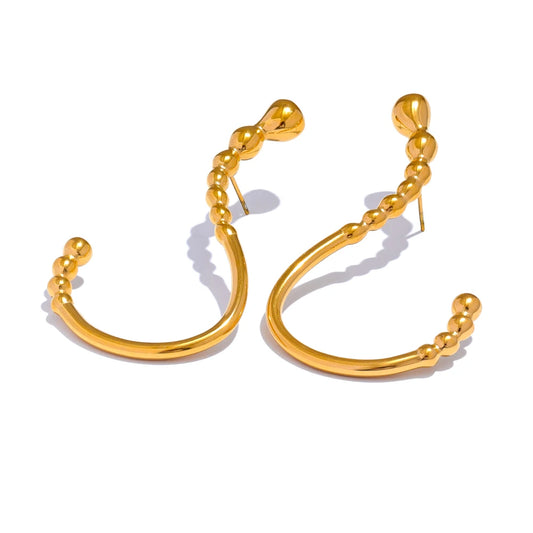 Classic Chunky Statement Stud Earrings - Ecru
