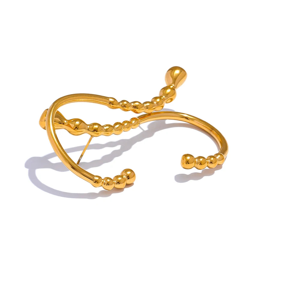 Classic Chunky Statement Stud Earrings - Ecru