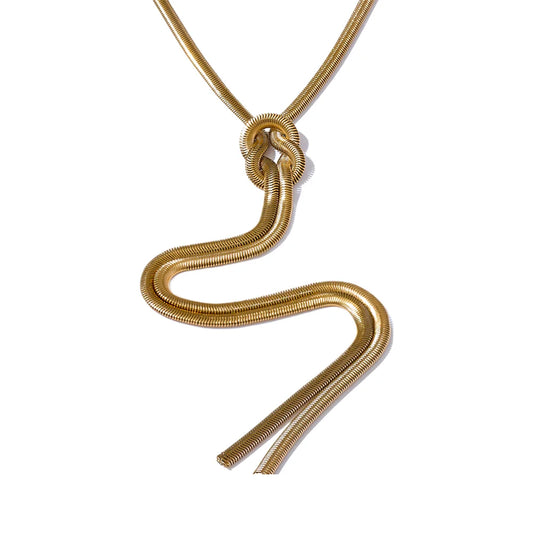 Classic Knot Unique Statement Necklace - Ecru