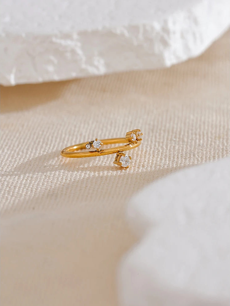 Classic Zircon Modern Stackable Ring - Ecru