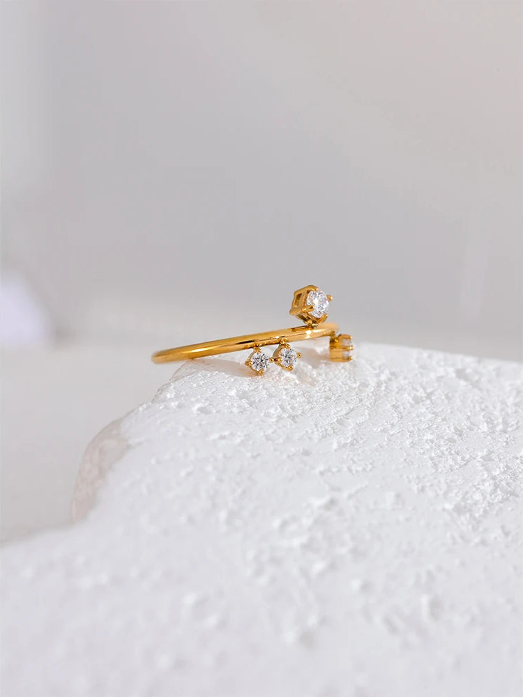 Classic Zircon Modern Stackable Ring - Ecru