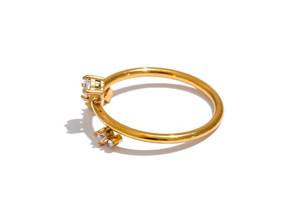 Classic Zircon Modern Stackable Ring - Ecru