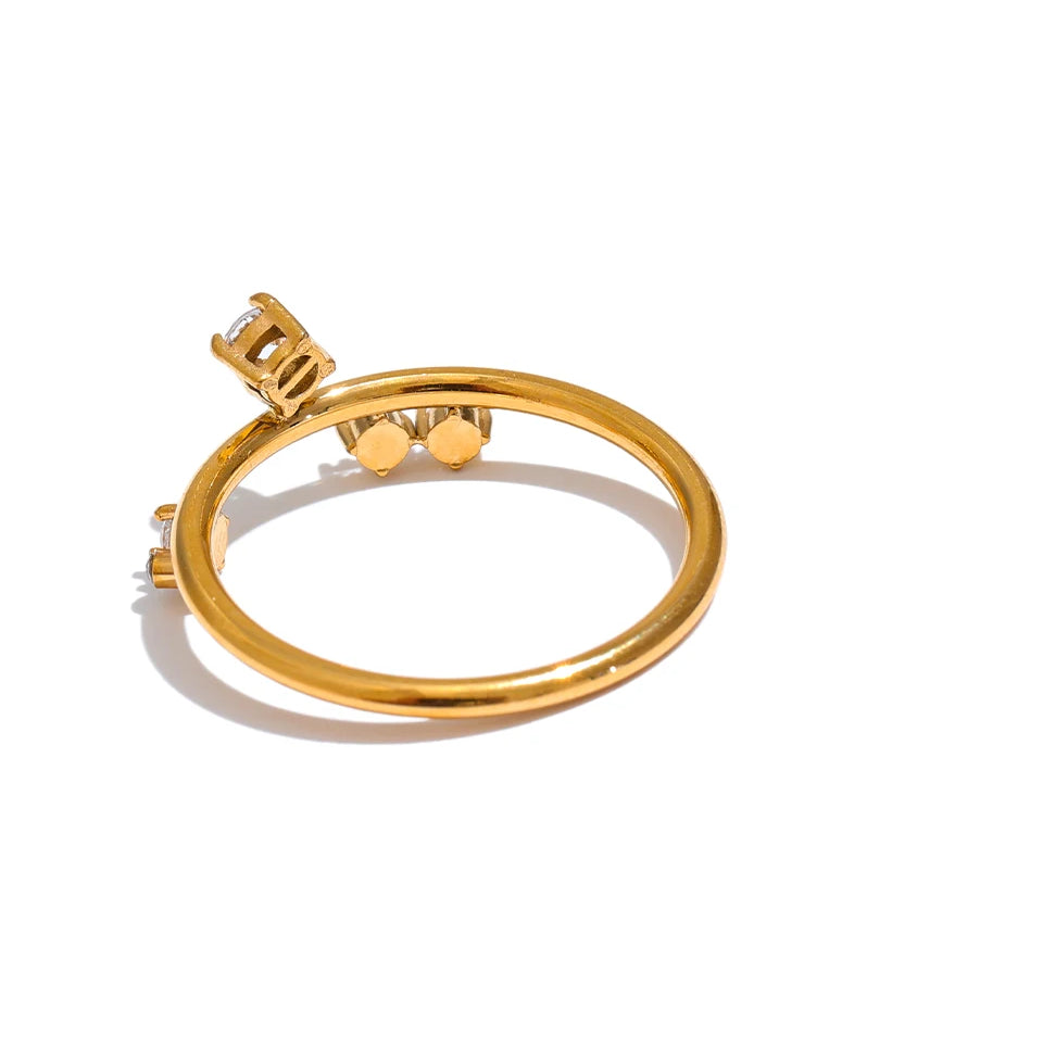 Classic Zircon Modern Stackable Ring - Ecru
