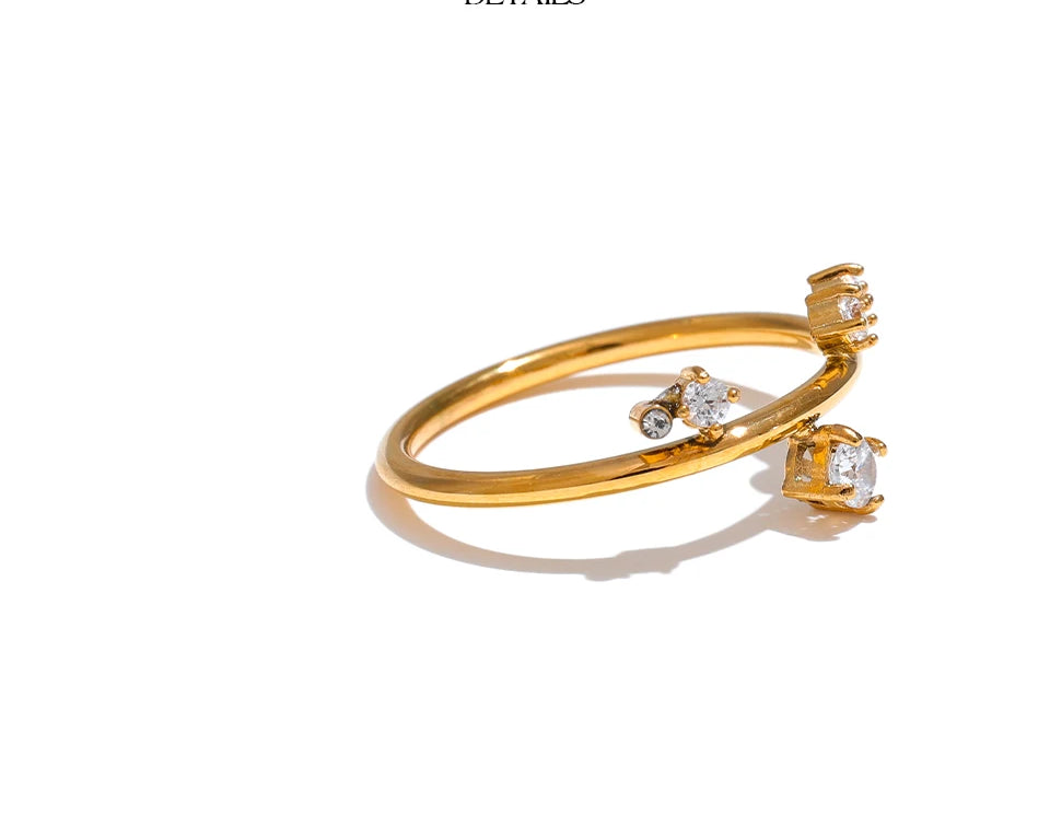 Classic Zircon Modern Stackable Ring - Ecru
