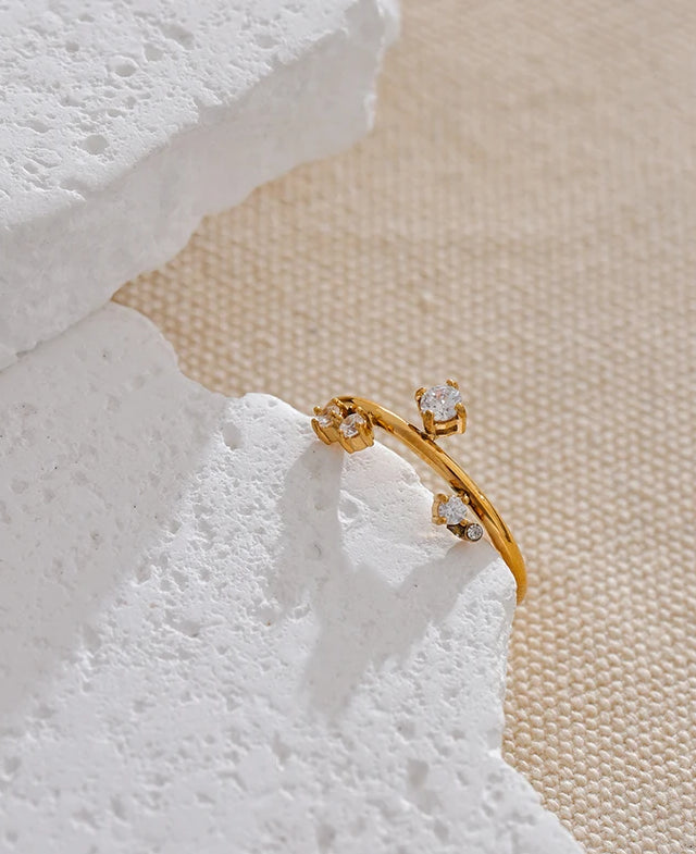 Classic Zircon Modern Stackable Ring - Ecru