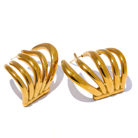 Creative Geometric Unusual Charm Earrings - Ecru