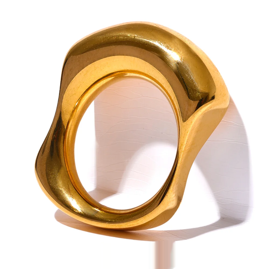 Creative Minimalist Geometric Cast Ring - Ecru