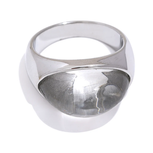 Creative Resin Geometric Cast Ring - Ecru