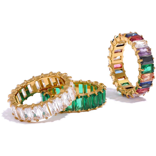 Delicate Colorful Textured Fashion Ring - Ecru