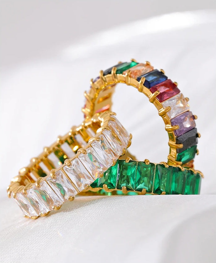 Delicate Colorful Textured Fashion Ring - Ecru