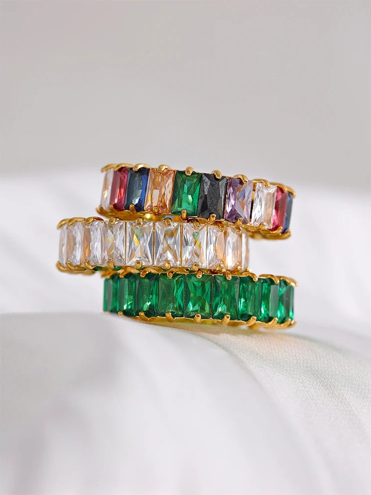 Delicate Colorful Textured Fashion Ring - Ecru