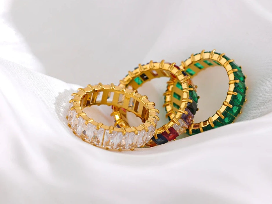 Delicate Colorful Textured Fashion Ring - Ecru
