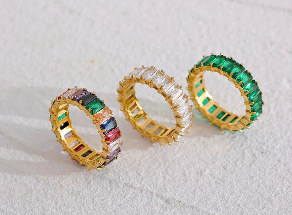 Delicate Colorful Textured Fashion Ring - Ecru