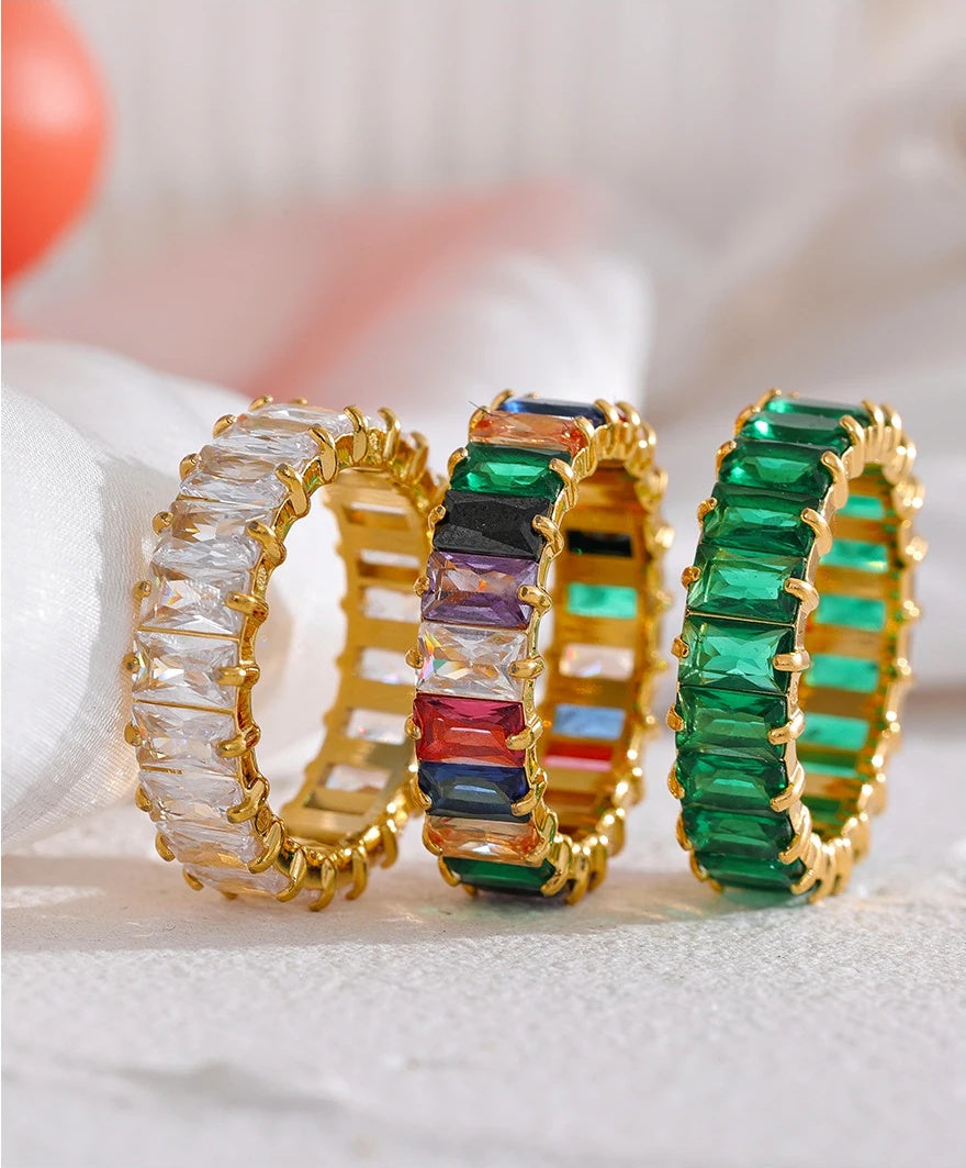 Delicate Colorful Textured Fashion Ring - Ecru