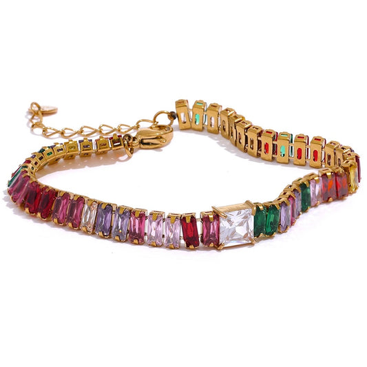 Delicate Shiny Cubic Zirconia Necklace - Ecru