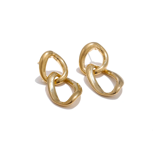 Elegant Timeless Chunky Dangle Earrings - Ecru
