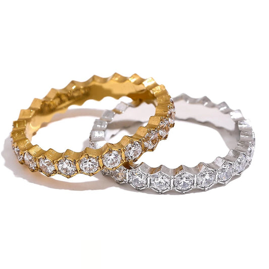 Exquisite White Classic Thin Ring - Ecru