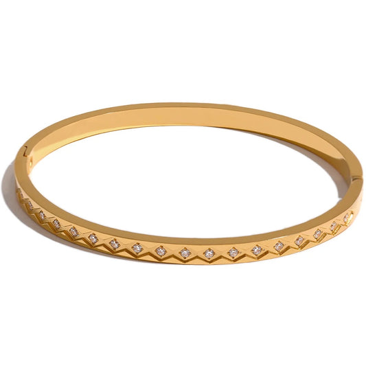 Fashion Cast Statement Bangle Bracelet - Ecru