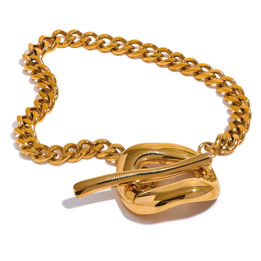 Fashion Chain Toggle-Clasps Bracelet - Ecru