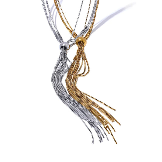Geometric Layered Statement Pendant Necklace - Ecru