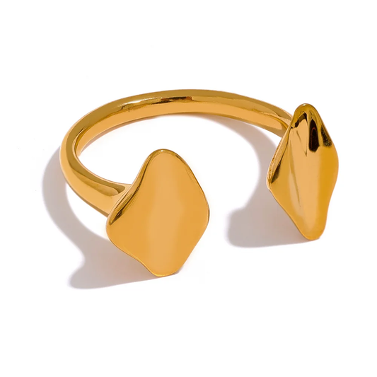 Geometric Minimalist Chic Charm Ring - Ecru