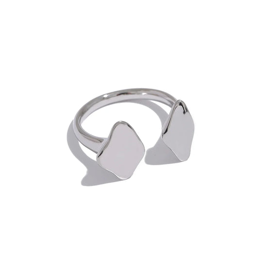 Geometric Minimalist Chic Charm Ring - Ecru