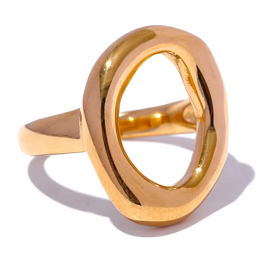 Geometry Hollow Cast Stud Earrings - Ecru