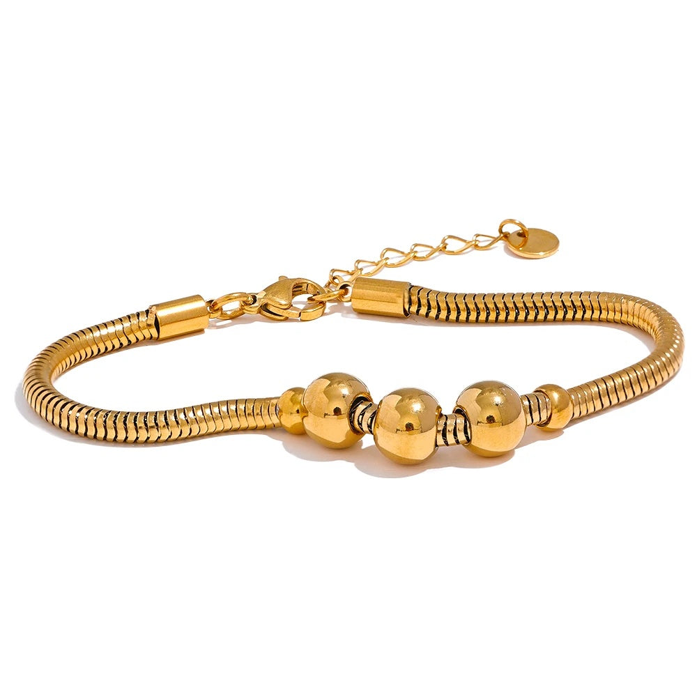 Gold Chain Bracelet Trendy Bracelet - Ecru
