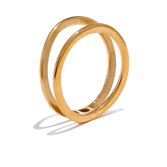Minimalist Geometric Classic Statement Ring - Ecru